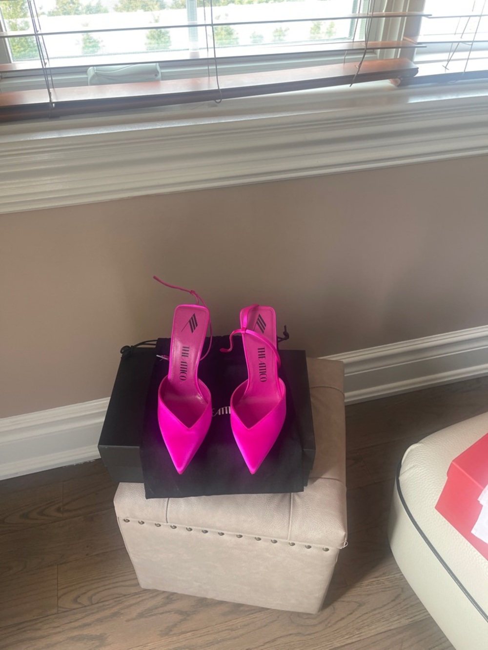 The Attico Hot Pink Pointed-Toe Women's Heels